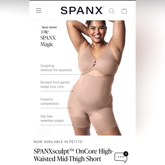 SPANXsculpt™ OnCore High-Waisted Mid-Thigh Short - Picture 2 of 8